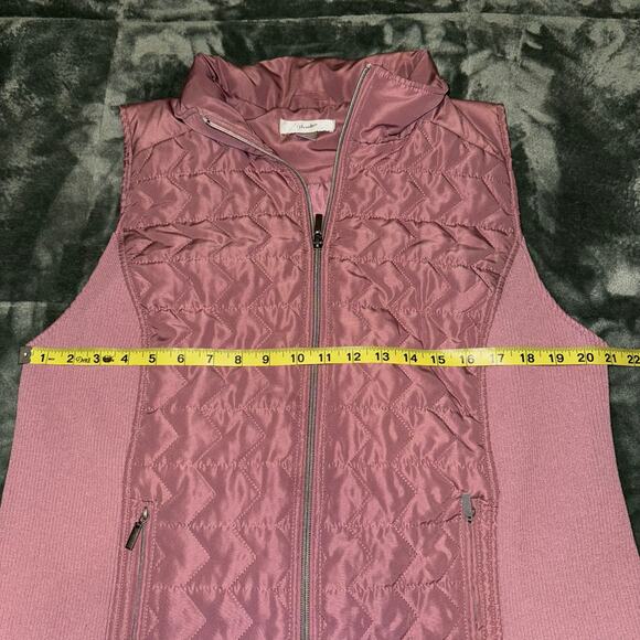 CJ Banks Quilted Vest Woman's 1X Rosey Pink Zipper Pockets Great Condition - Picture 6 of 8